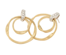 Load image into Gallery viewer, Marco Bicego 18K Two-Tone Gold Diamond Marrakech Twisted Double Circle Earrings