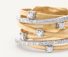 Load image into Gallery viewer, Marco Bicego 18K Two-Tone Gold Diamond Goa 7-Row Coil Ring