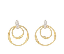 Load image into Gallery viewer, Marco Bicego 18K Two-Tone Gold Diamond Marrakech Twisted Double Circle Earrings