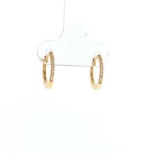 Load image into Gallery viewer, Royal Collection 14K Yellow Gold 0.07 CTW Diamond Thin Huggie Earrings