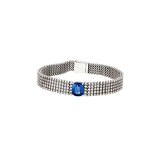 Load image into Gallery viewer, Royal Collection 18K White Gold 2.65 CT Blue Sapphire & 6.01 CT Diamond Five-Row Bracelet