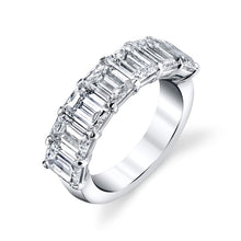 Load image into Gallery viewer, Royal Collection Platinum 3.26 CTW 7-Stone Emerald Cut Diamond Buttercup Band