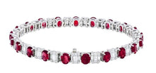 Load image into Gallery viewer, Royal Collection 18K White Gold Ruby & Diamond Tennis Bracelet