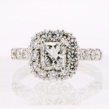 Load image into Gallery viewer, Christopher Designs Cushion Halo Diamond Engagement Ring