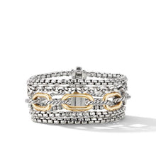 Load image into Gallery viewer, Multi Row Chain Bracelet in Sterling Silver with 18K Yellow Gold