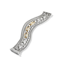 Load image into Gallery viewer, Multi Row Chain Bracelet in Sterling Silver with 18K Yellow Gold