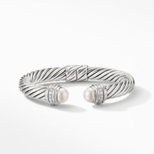 Load image into Gallery viewer, Cable Bracelet with Pearls and Diamonds