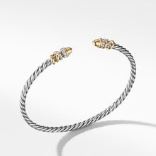 Load image into Gallery viewer, Petite Helena Open Bracelet with 18K Yellow Gold Gold Domes and Diamonds