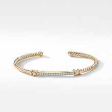 Load image into Gallery viewer, Petite Helena Two Station Wrap Bracelet in 18K Yellow Gold with Diamonds