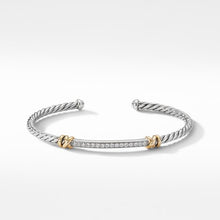 Load image into Gallery viewer, Petite Helena Two Station Wrap Bracelet with 18K Yellow Gold with Diamonds