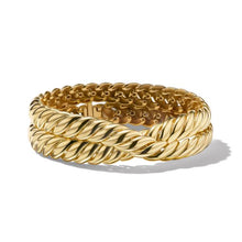 Load image into Gallery viewer, Sculpted Cable Double Wrap Bracelet in 18K Yellow Gold