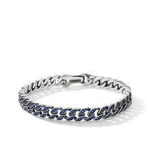 Load image into Gallery viewer, Curb Chain Bracelet with Pave Sapphires