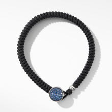 Load image into Gallery viewer, Woven Black Nylon Bracelet with Pave Sapphires