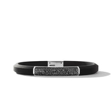 Load image into Gallery viewer, Streamline ID Black Rubber Bracelet with Pave Black Diamonds