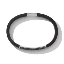 Load image into Gallery viewer, Streamline ID Black Rubber Bracelet with Pave Black Diamonds