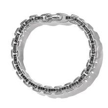 Load image into Gallery viewer, Box Chain Bracelet in Sterling Silver with Pave Black Diamonds