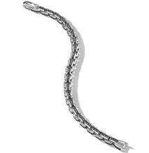 Load image into Gallery viewer, Box Chain Bracelet in Sterling Silver with Pave Black Diamonds
