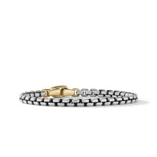 Load image into Gallery viewer, Box Chain Bracelet in Sterling Silver with 14K Yellow Gold