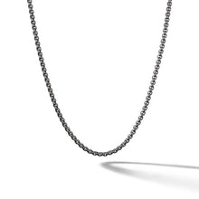 Load image into Gallery viewer, Box Chain Necklace in Darkened Stainless Steel, 2.7mm