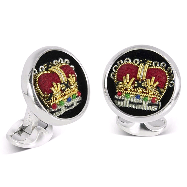 Deakin & Francis Embroidered Crown Cufflinks – Royal Jewelers