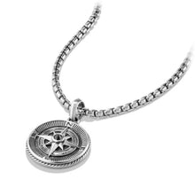 Load image into Gallery viewer, Maritime Compass Amulet with Black Diamonds