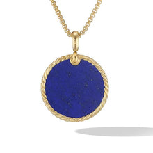 Load image into Gallery viewer, DY Elements Disc Pendant in 18K Yellow Gold with Lapis