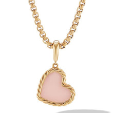 Load image into Gallery viewer, DY Elements Heart Amulet in 18K Yellow Gold with Pink Opal
