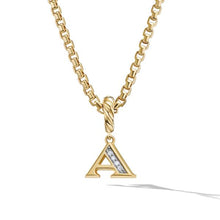 Load image into Gallery viewer, Pave Initial 'A' Pendant in 18K Yellow Gold with Diamonds
