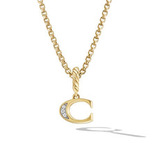 Load image into Gallery viewer, Pave Initial 'C' Pendant in 18K Yellow Gold with Diamonds