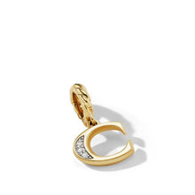 Load image into Gallery viewer, Pave Initial 'C' Pendant in 18K Yellow Gold with Diamonds