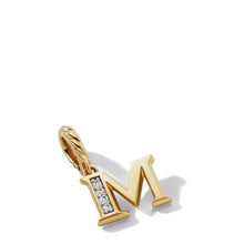 Load image into Gallery viewer, Pave Initial 'M' Pendant in 18K Yellow Gold with Diamonds