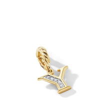 Load image into Gallery viewer, Pave "Y" Initial Pendant in 18K Yellow Gold with Diamonds