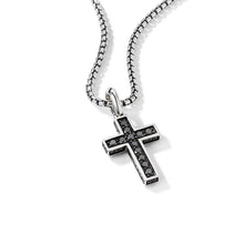 Load image into Gallery viewer, Cross Pendant with Pave Black Diamonds