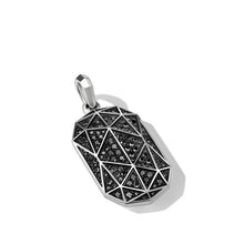 Load image into Gallery viewer, Torqued Faceted Amulet in Sterling Silver with Pave Black Diamonds
