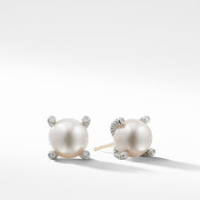 Load image into Gallery viewer, Pearl Earrings with Diamonds