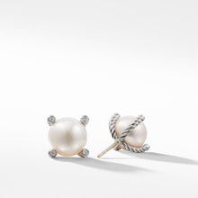 Load image into Gallery viewer, Pearl Earrings with Diamonds