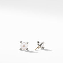 Load image into Gallery viewer, Small Pearl Earrings with Diamonds