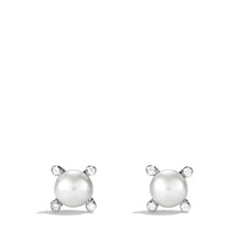 Load image into Gallery viewer, Small Pearl Earrings with Diamonds