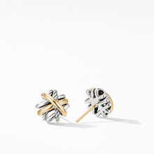 Load image into Gallery viewer, Crossover Stud Earrings with 18K Yellow Gold
