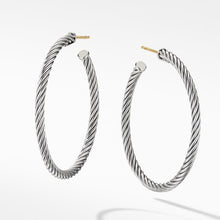 Load image into Gallery viewer, Medium Cable Hoop Earrings