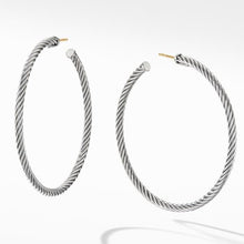 Load image into Gallery viewer, Large Cable Hoop Earrings