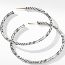 Load image into Gallery viewer, Large Cable Hoop Earrings