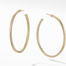 Load image into Gallery viewer, Large Cablespira Hoop Earrings in 18K Yellow Gold