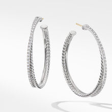 Load image into Gallery viewer, Crossover XL Hoop Earrings with Diamonds