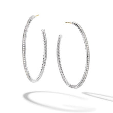 Load image into Gallery viewer, Large Hoop Earrings with Pave Diamonds