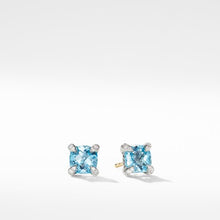 Load image into Gallery viewer, Chatelaine Stud Earrings with Blue Topaz and Diamonds