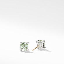 Load image into Gallery viewer, Chatelaine Stud Earrings with Prasiolite and Diamonds