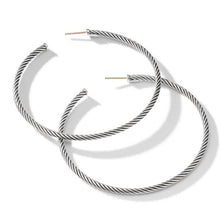 Load image into Gallery viewer, Sculpted Cable Hoop Earrings