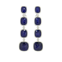 Load image into Gallery viewer, Royal Collection Lapis & Diamond Tiered Earrings