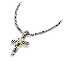 Load image into Gallery viewer, X Cross Necklace with Diamonds and Gold